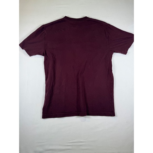 Carhartt Burgundy Short Sleeve Pocket T Shirt Mens Medium Original Fit - Picture 10 of 11